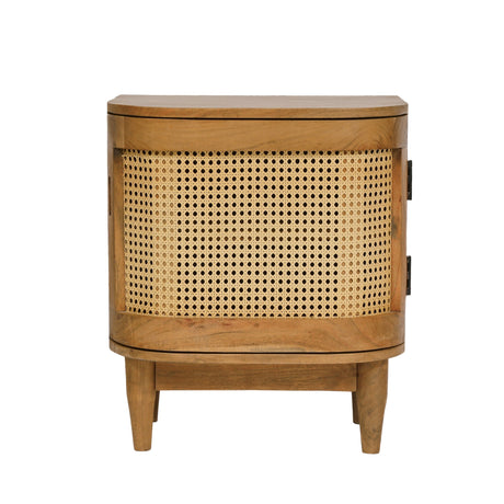 Durette Wood and Cane Nightstand Cabinet by Christopher Knight Home