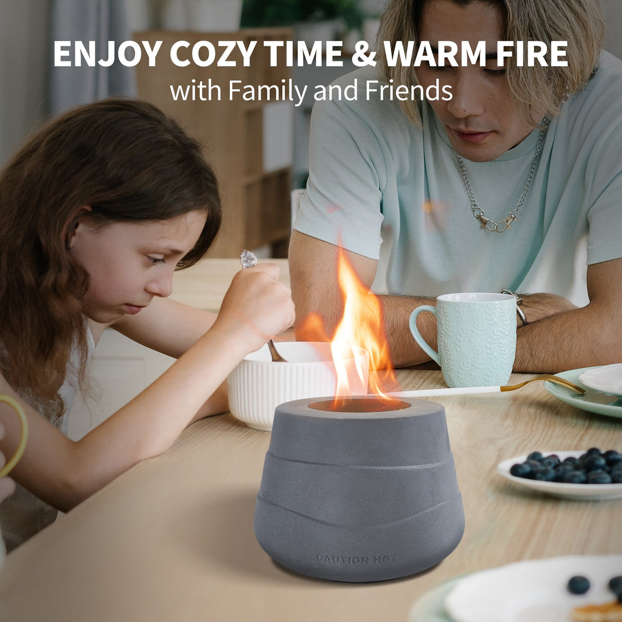 Durx-litecrete Concrete Tabletop Fireplace, Rubbing Alcohol Fire Bowl