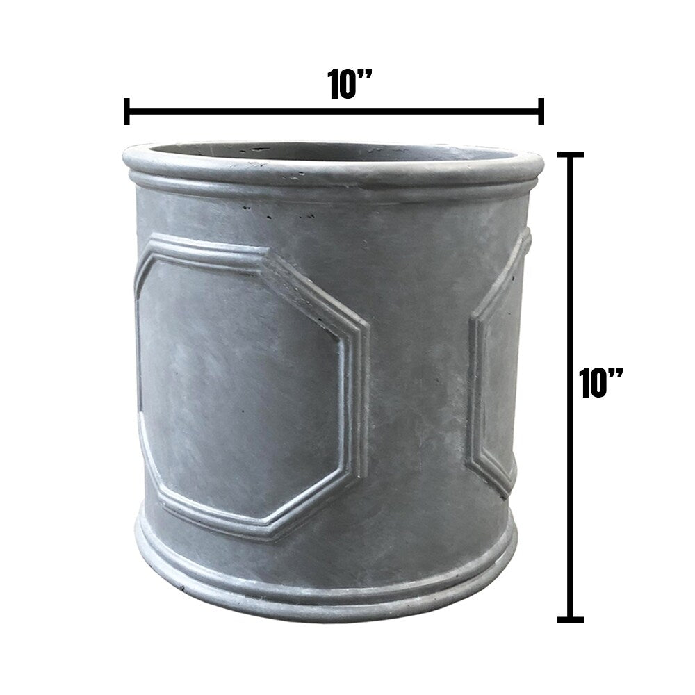 Durx-litecrete Lightweight Concrete British Frame Cylinder Granite Color Planter-Extra Large - 9.8'x9.8'x9.8'