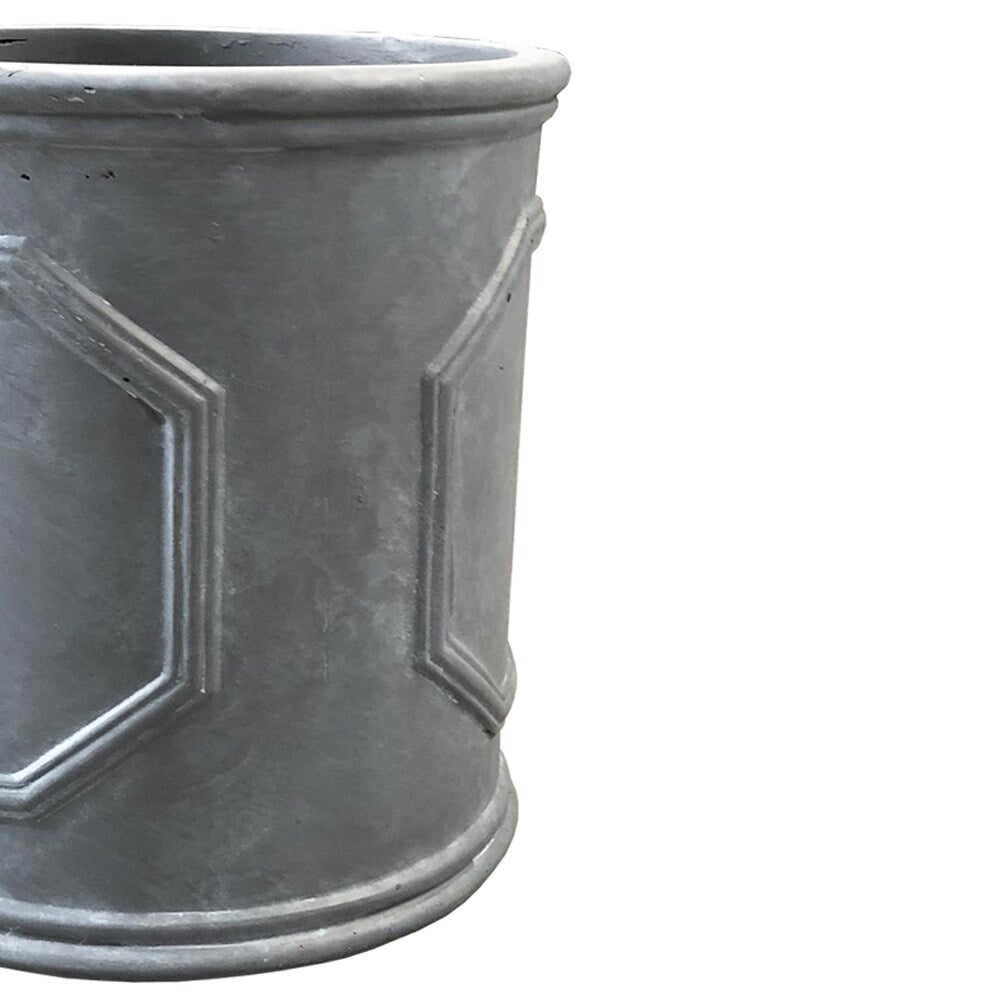 Durx-litecrete Lightweight Concrete British Frame Cylinder Granite Color Planter-Extra Large - 9.8'x9.8'x9.8'