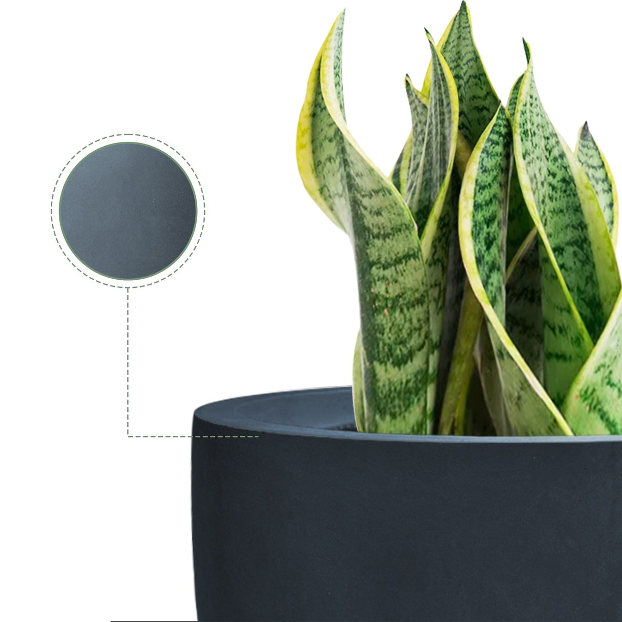 Durx-litecrete Lightweight Concrete Modern Seamless Round Cement Color Planter-Small - 9.8'x9.8'x9.1'