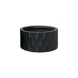 Durx-litecrete Lightweight Concrete Retro Low Round Black Planter-Small - 11.8'x11.8'x5.9'