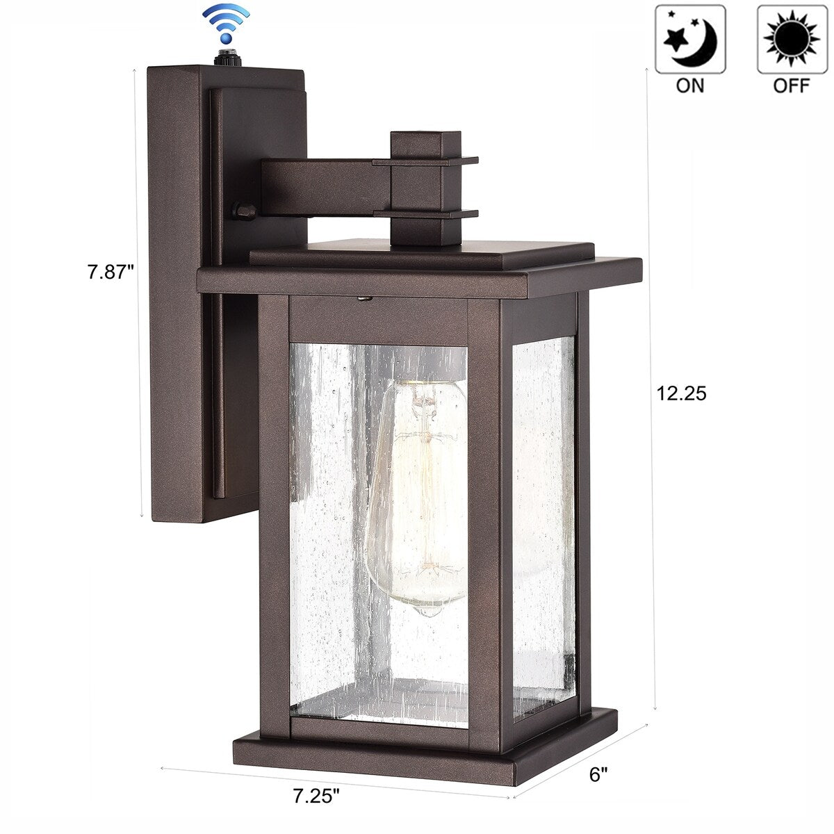 Dusk to Dawn Sensor Porch 1-Light Exteriors Wall Mount - 12.25*6*7.25