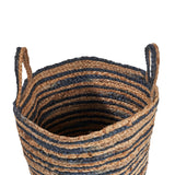 Sevita Dyed Navy and Natural Jute Basket - 17" x 17" x 15"
