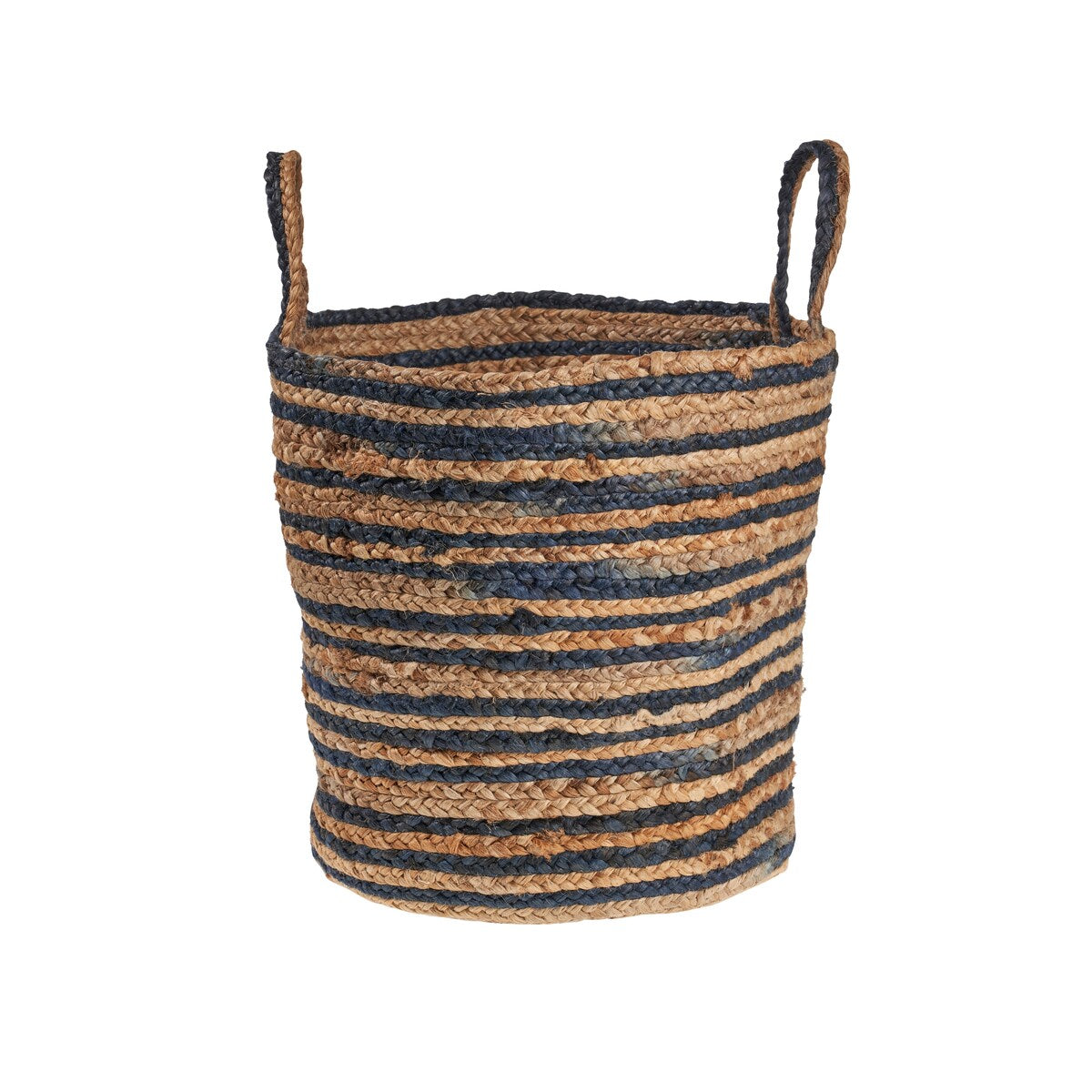 Sevita Dyed Navy and Natural Jute Basket - 17" x 17" x 15"