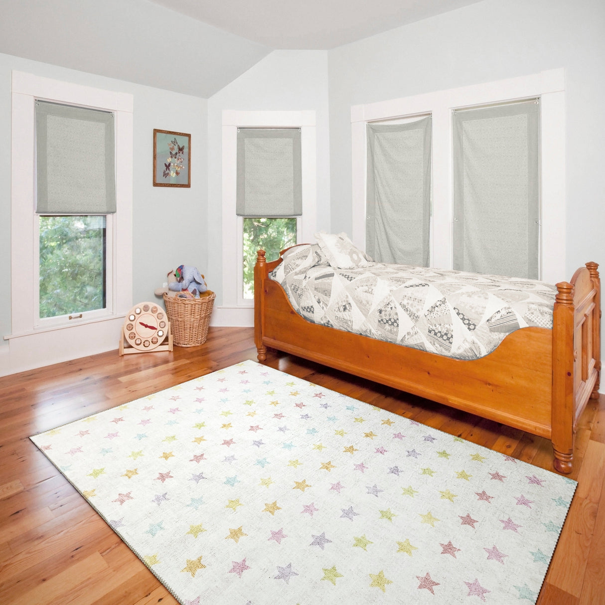 Dynamic Rugs Kidz Ivory/Multi Polyester Children's Area Rug