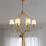 E12 glass chandelier iron 6 bulbs
