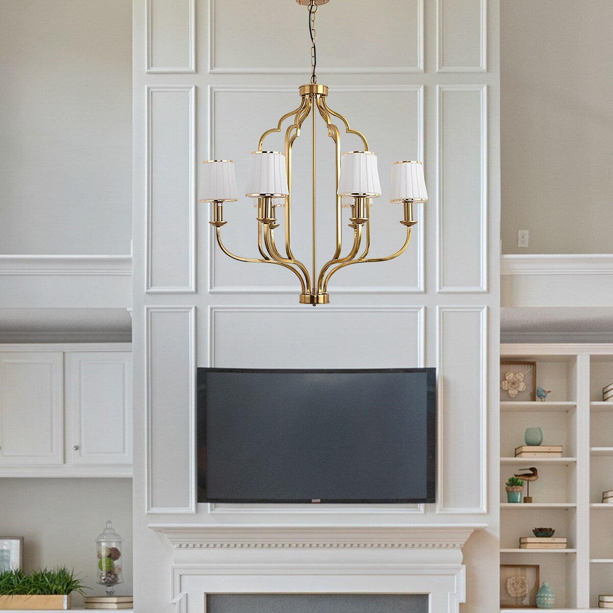 E12 glass chandelier iron 6 bulbs
