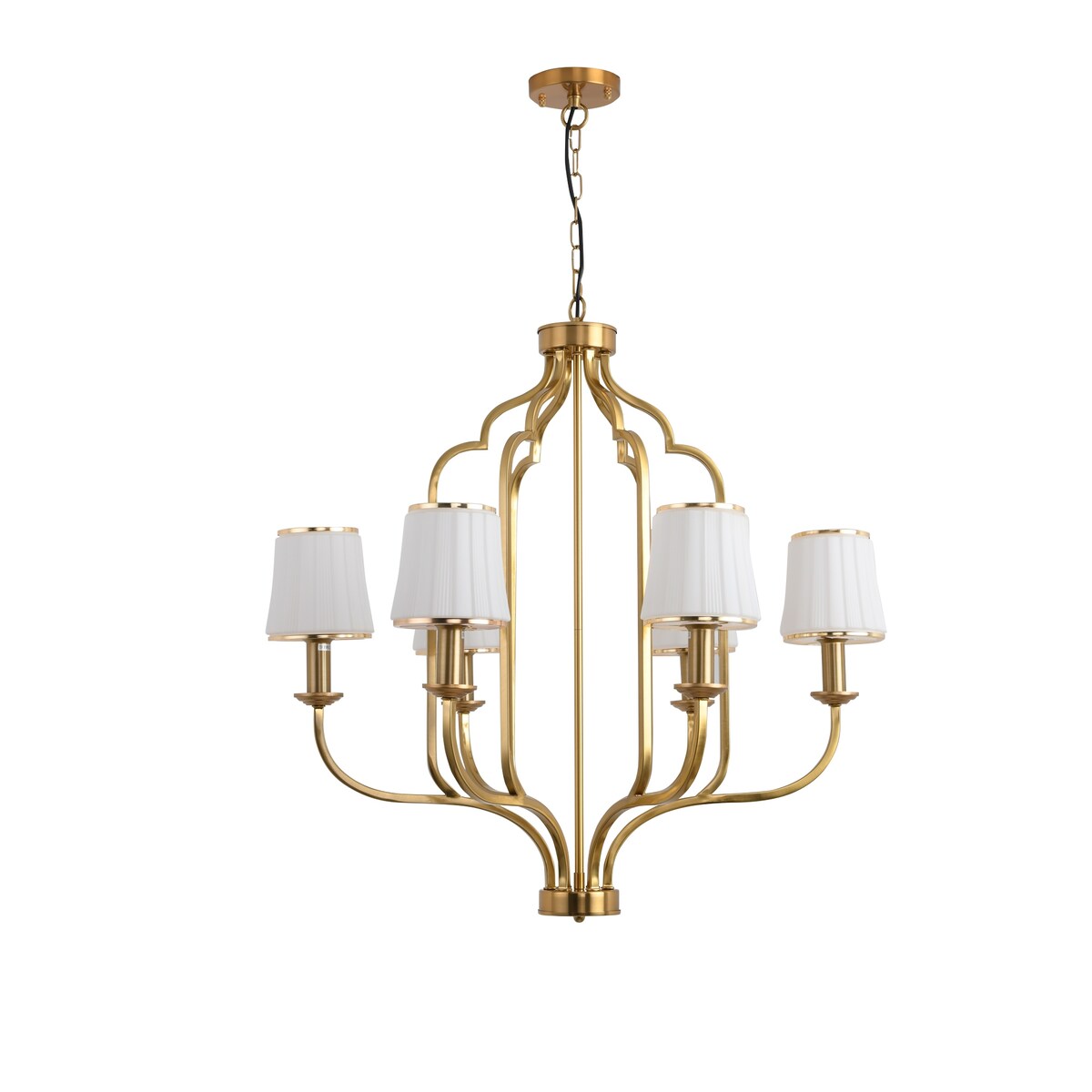 E12 glass chandelier iron 6 bulbs