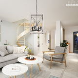 E12 retro chandelier iron 4 bulbs