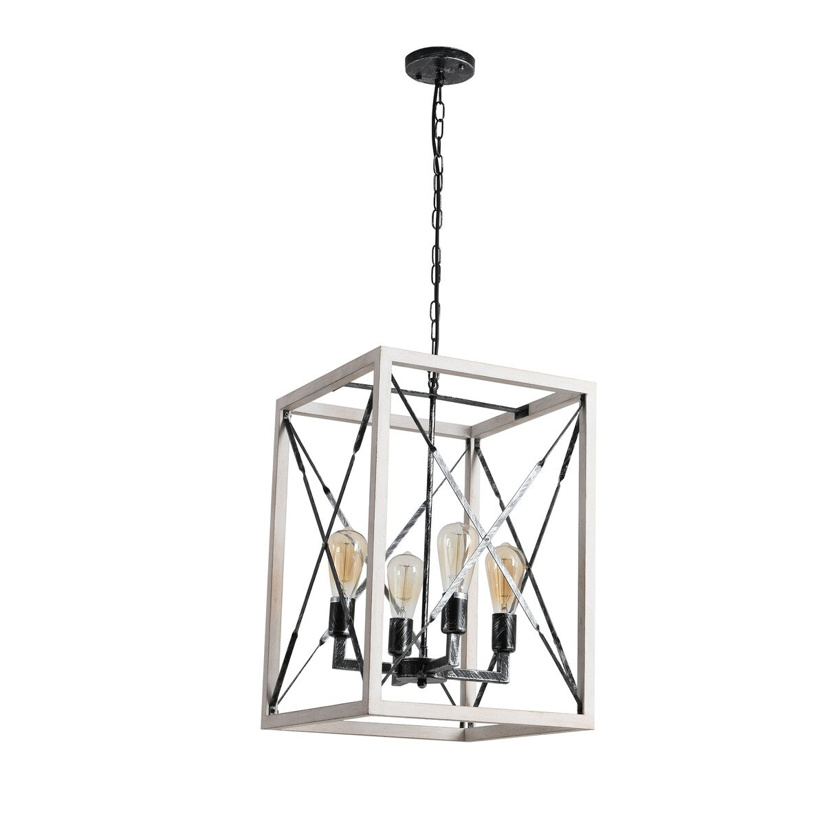 E12 retro chandelier iron 4 bulbs