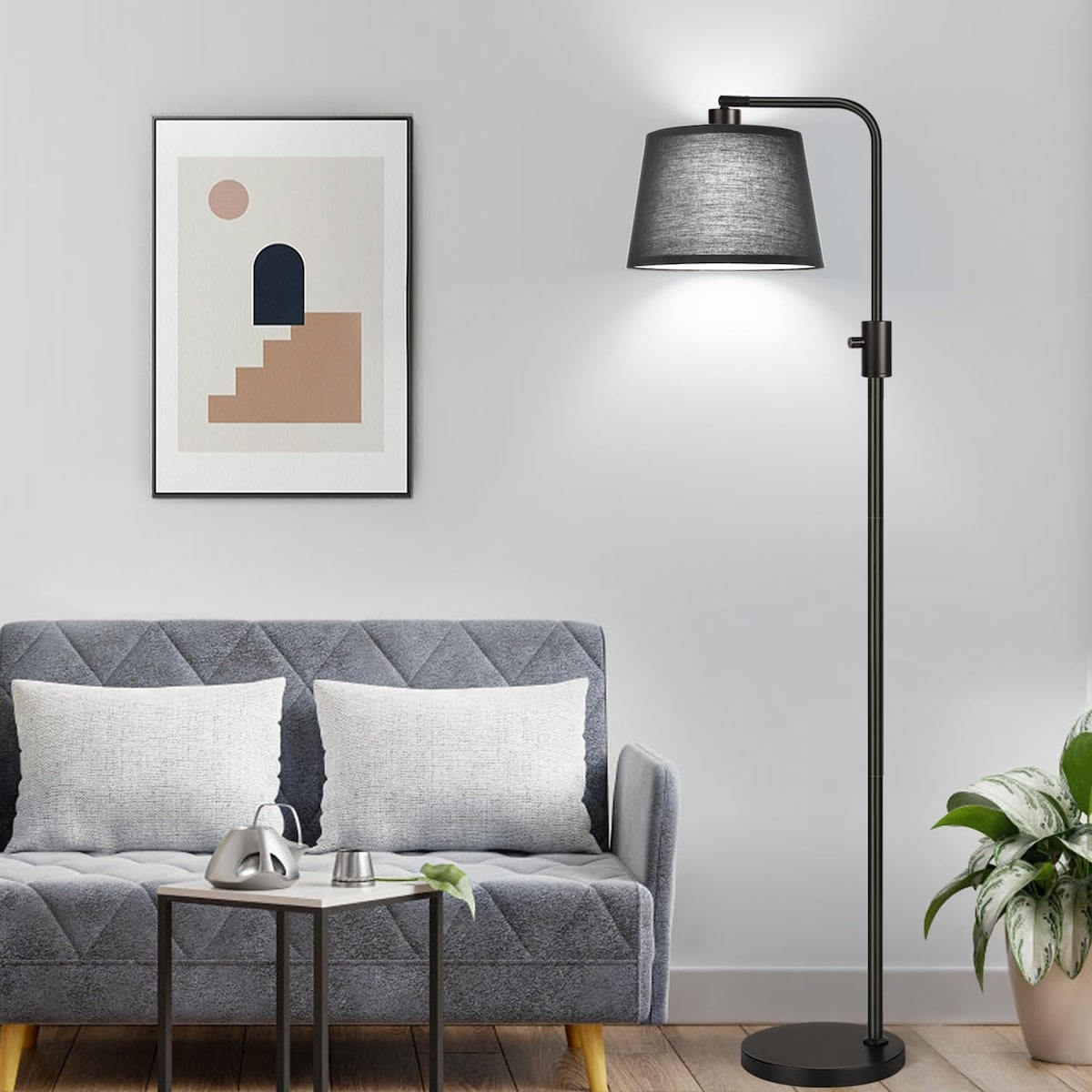 【Upgraded】 Dimmable Floor Lamp,1000 Lumens LED Edison Bulb Included,Arc Floor Lamps for Living Room Modern Standing Lamp