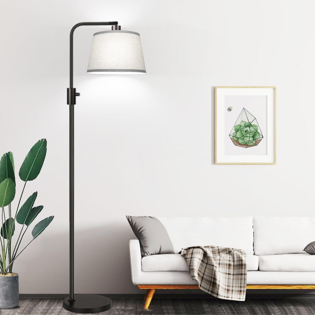 【Upgraded】 Dimmable Floor Lamp,1000 Lumens LED Edison Bulb Included,Arc Floor Lamps for Living Room Modern Standing Lamp