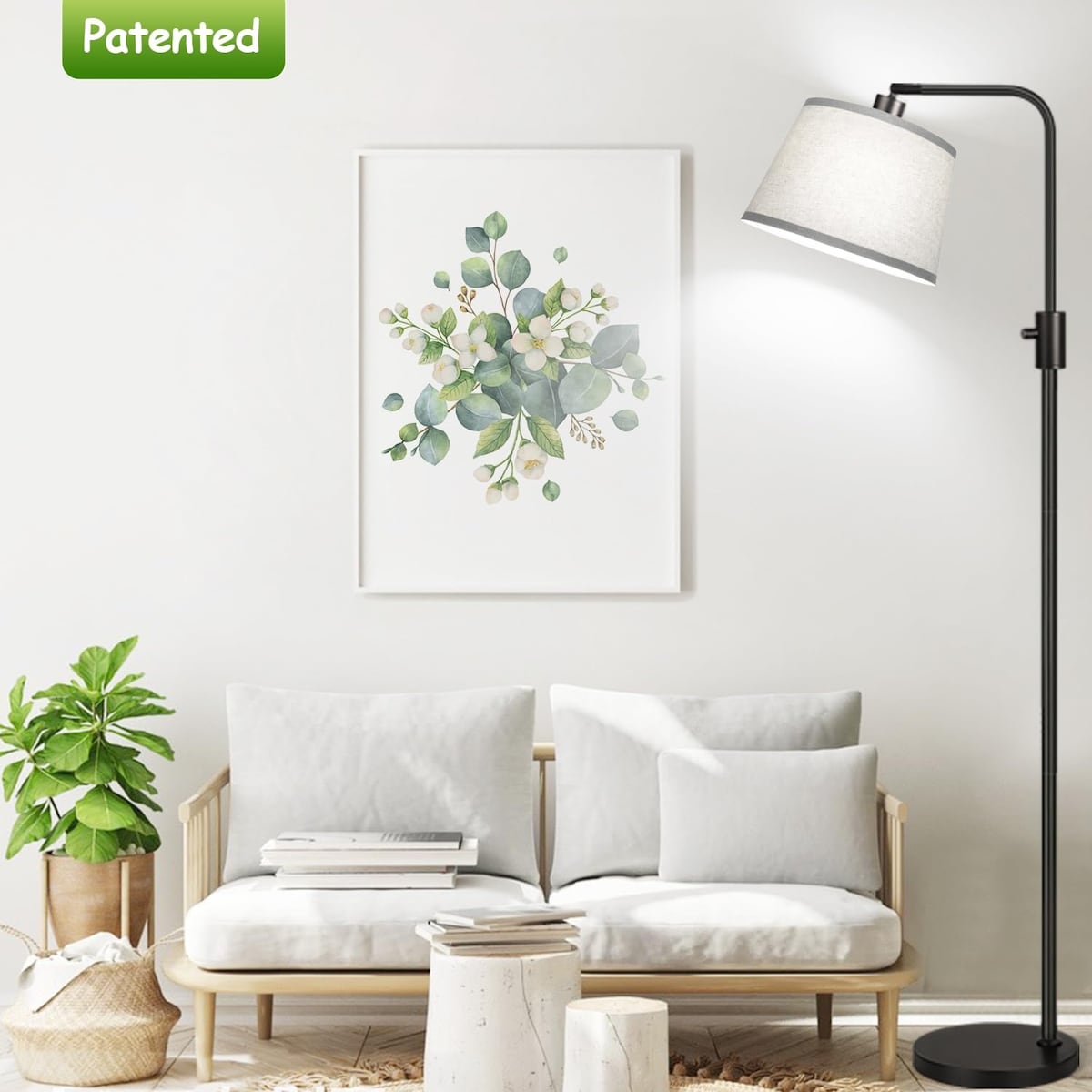 【Upgraded】 Dimmable Floor Lamp,1000 Lumens LED Edison Bulb Included,Arc Floor Lamps for Living Room Modern Standing Lamp