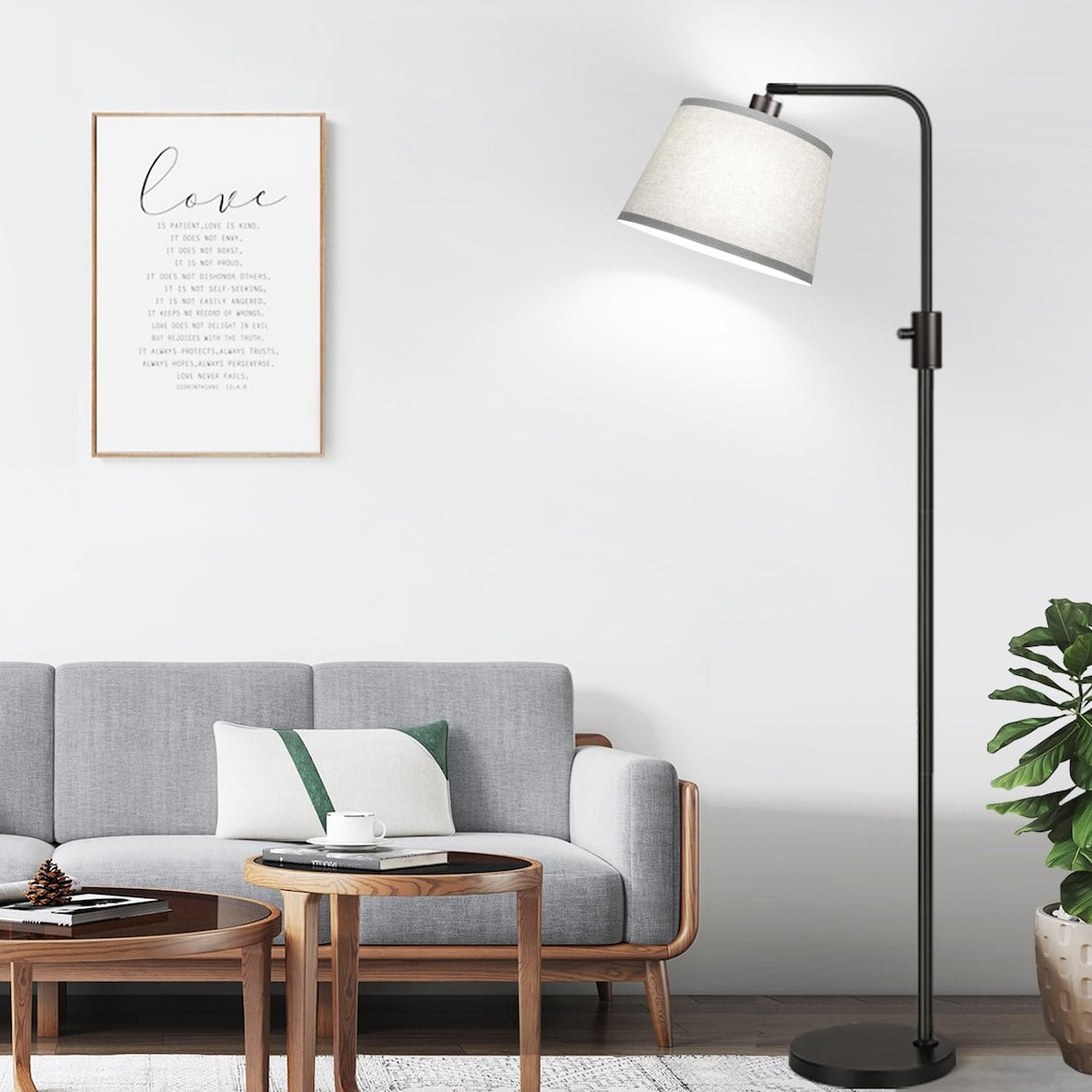 【Upgraded】 Dimmable Floor Lamp,1000 Lumens LED Edison Bulb Included,Arc Floor Lamps for Living Room Modern Standing Lamp