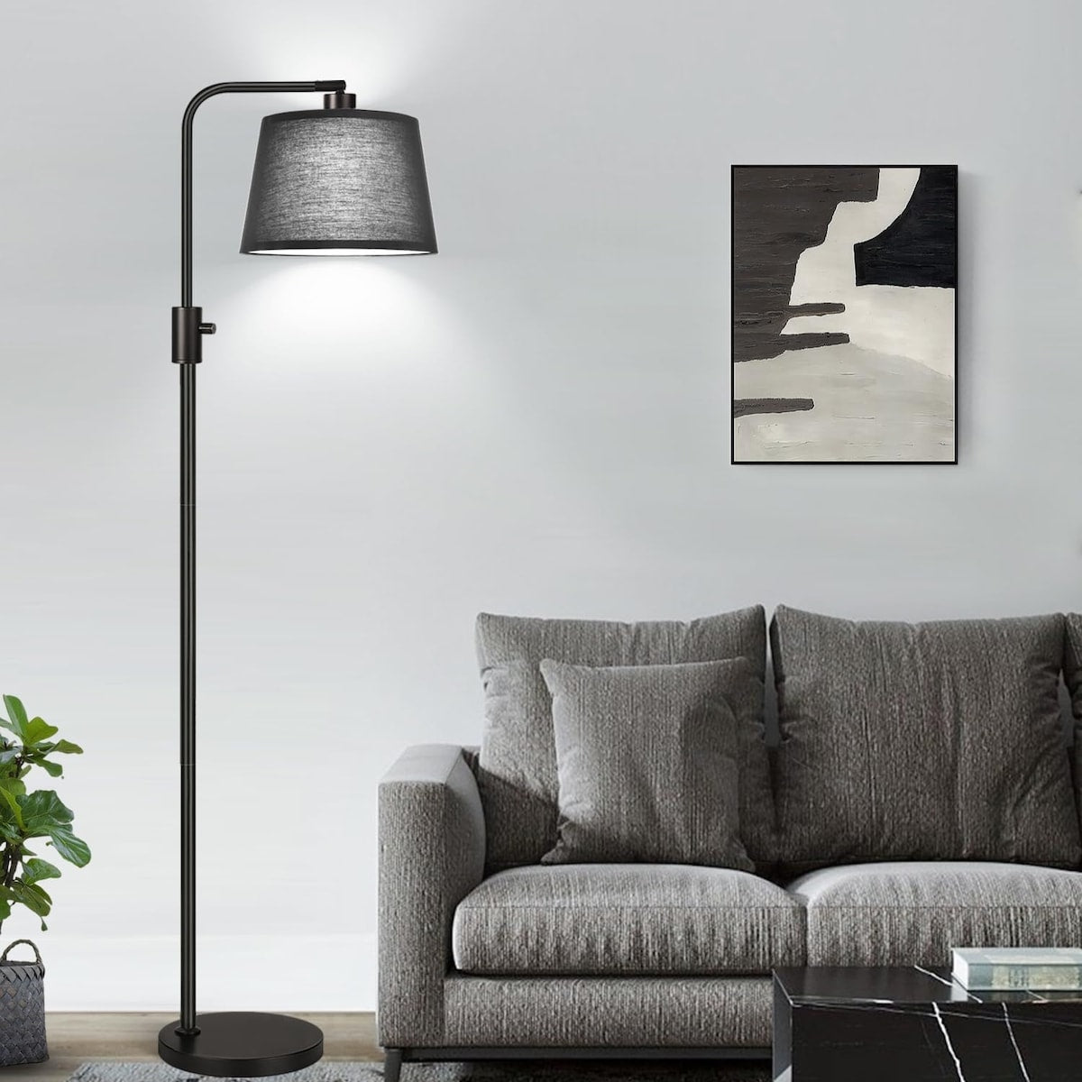 【Upgraded】 Dimmable Floor Lamp,1000 Lumens LED Edison Bulb Included,Arc Floor Lamps for Living Room Modern Standing Lamp