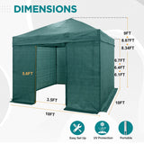 EAGLE PEAK 10x10 Walk-in Shade Cloth Cover Greenhouse Instant Pop-up Portable Gardening Green House, Green