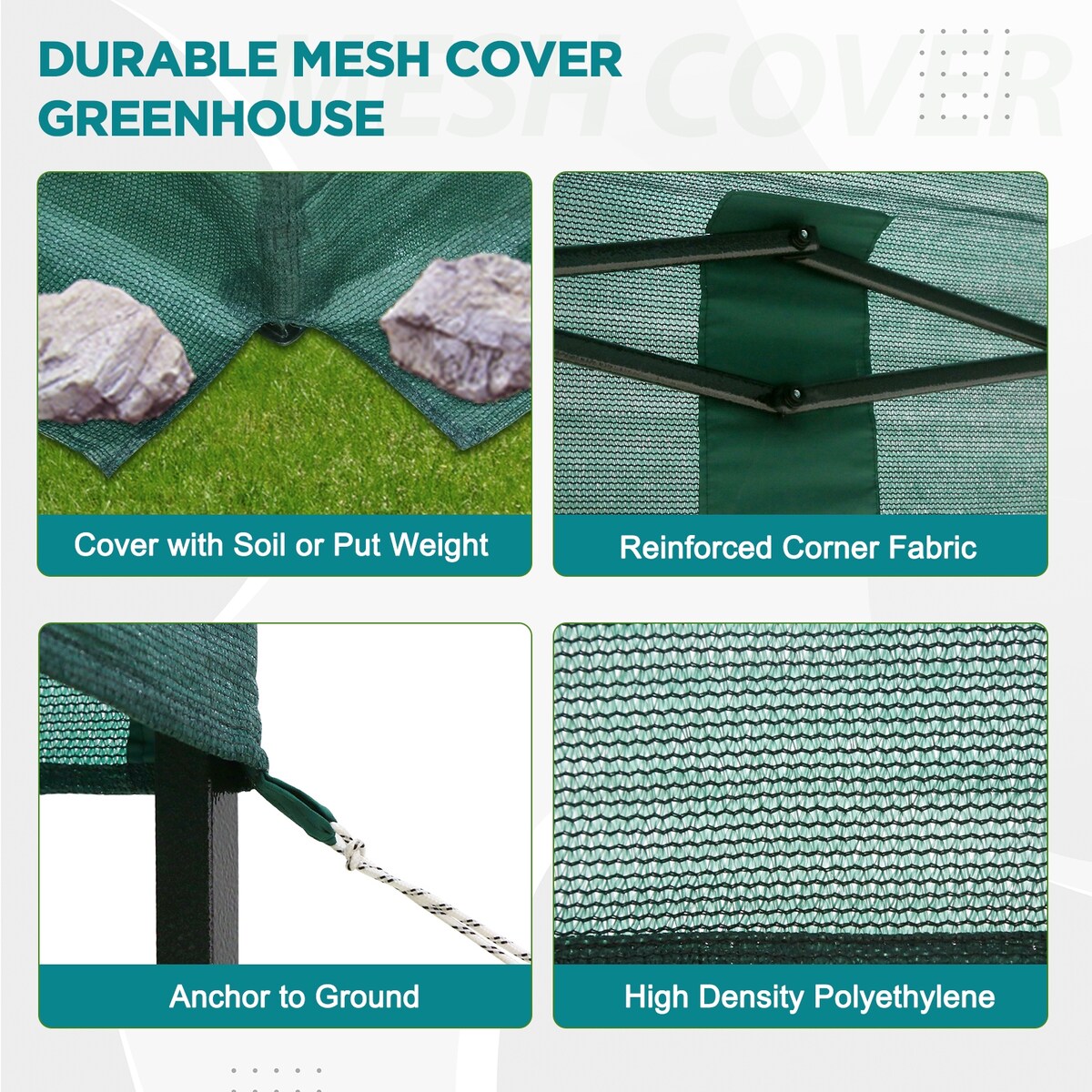 EAGLE PEAK 10x10 Walk-in Shade Cloth Cover Greenhouse Instant Pop-up Portable Gardening Green House, Green