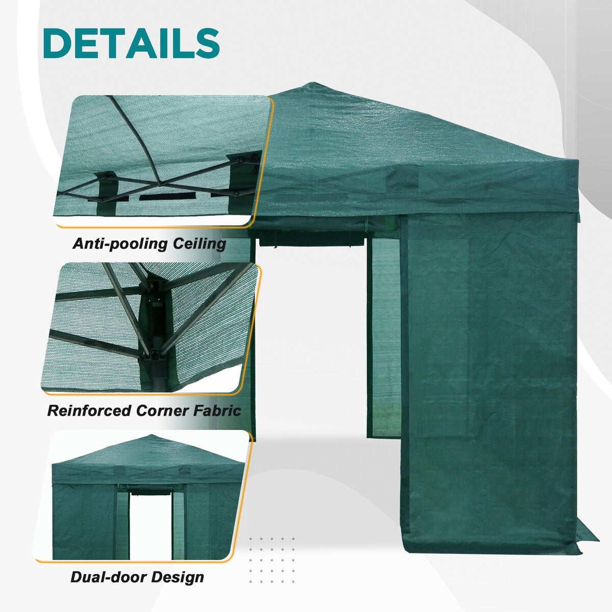 EAGLE PEAK 10x10 Walk-in Shade Cloth Cover Greenhouse Instant Pop-up Portable Gardening Green House, Green