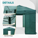 EAGLE PEAK 10x10 Walk-in Shade Cloth Cover Greenhouse Instant Pop-up Portable Gardening Green House, Green
