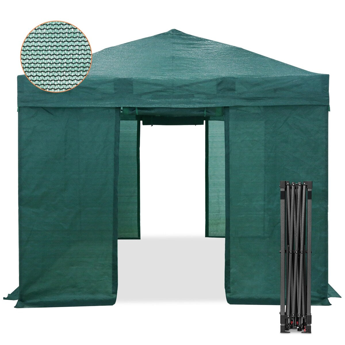 EAGLE PEAK 10x10 Walk-in Shade Cloth Cover Greenhouse Instant Pop-up Portable Gardening Green House, Green