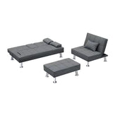 Fabric Folding Sofa Bed with 2 Cup Holders Sofa Bed with Ottoman