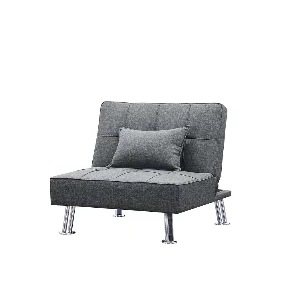 Fabric Folding Sofa Bed with 2 Cup Holders Sofa Bed with Ottoman