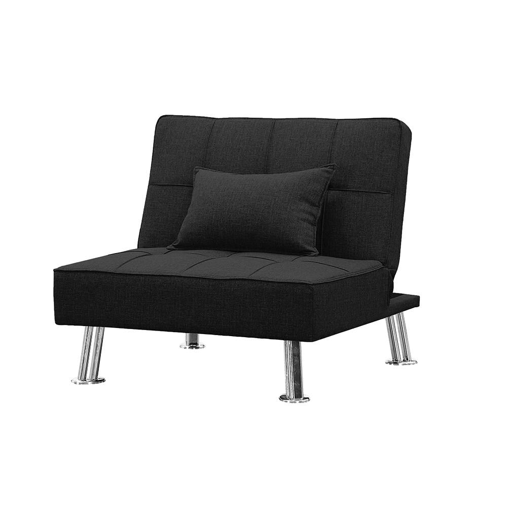 Fabric Folding Sofa Bed with 2 Cup Holders Sofa Bed with Ottoman