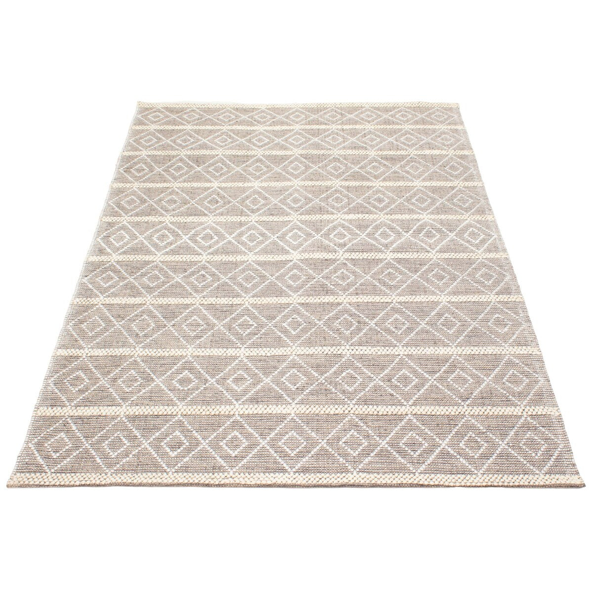 ECARPETGALLERY Braid weave Sienna Taupe Wool Rug - 6'0 x 9'1