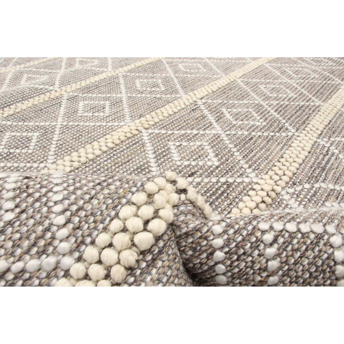 ECARPETGALLERY Braid weave Sienna Taupe Wool Rug - 6'0 x 9'1
