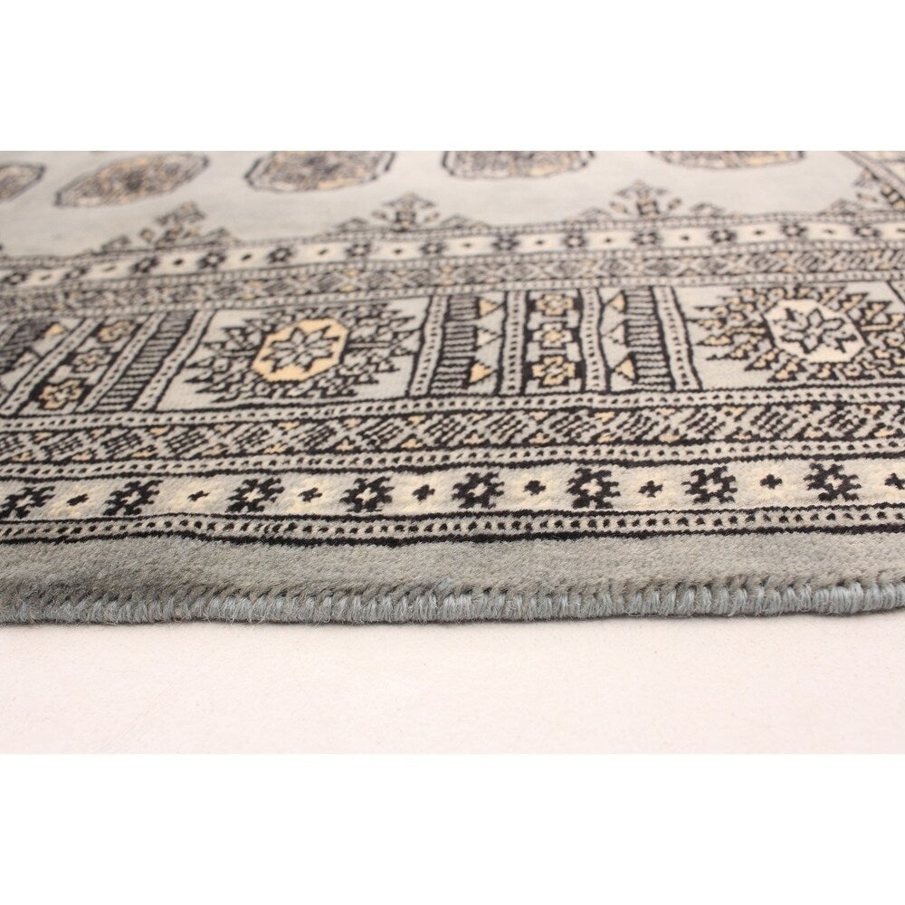 ECARPETGALLERY Finest Peshawar Bokhara Grey Rug - 4'2 x 6'6