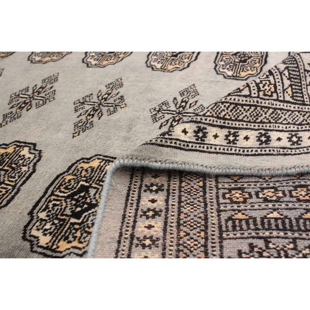 ECARPETGALLERY Finest Peshawar Bokhara Grey Rug - 4'2 x 6'6