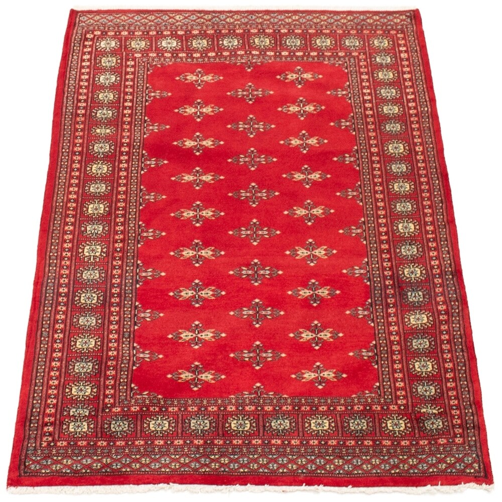 ECARPETGALLERY Finest Peshawar Bokhara Red Rug - 4'2 x 5'8