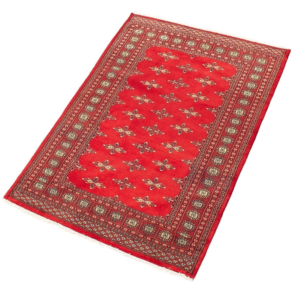 ECARPETGALLERY Finest Peshawar Bokhara Red Rug - 4'2 x 5'8