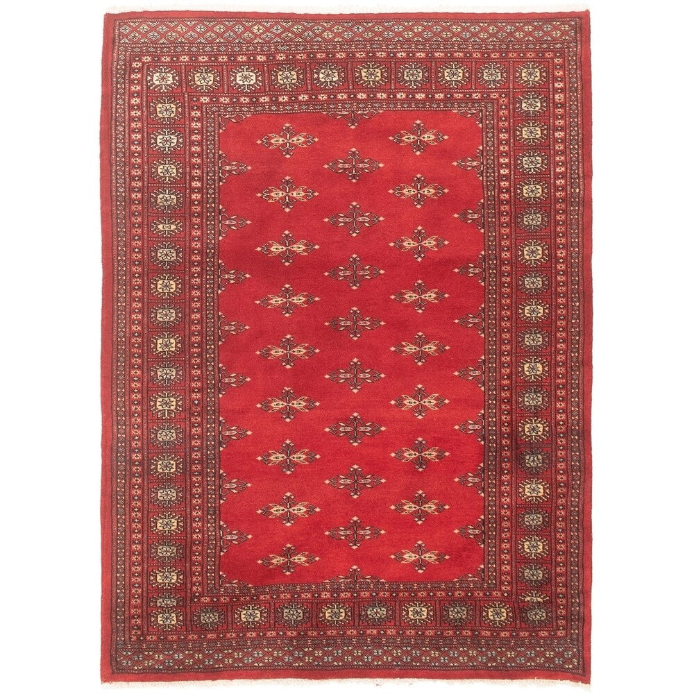 ECARPETGALLERY Finest Peshawar Bokhara Red Rug - 4'2 x 5'8