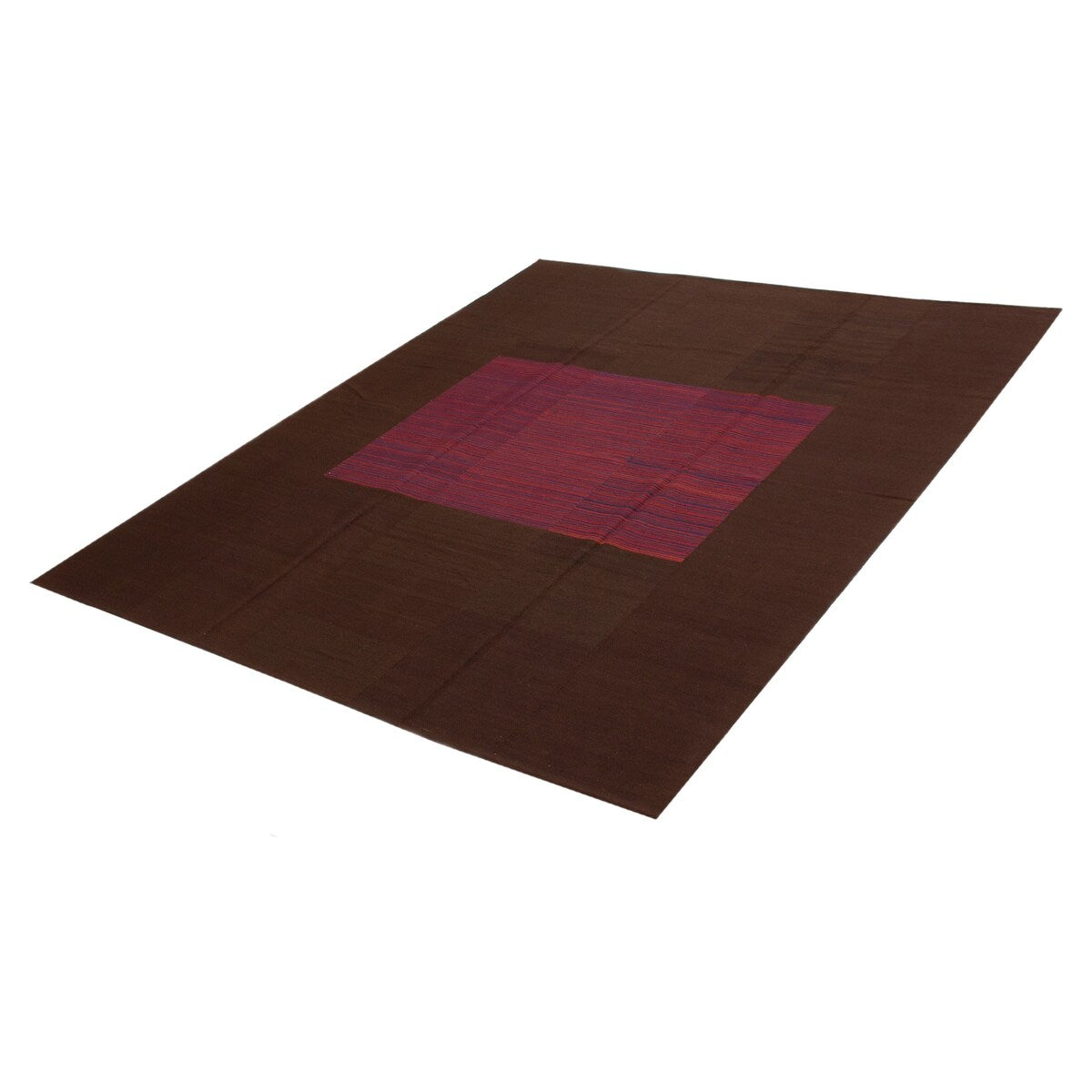 ECARPETGALLERY Flat-Weave Boho Brown Wool Kilim - 8'4 x 9'10