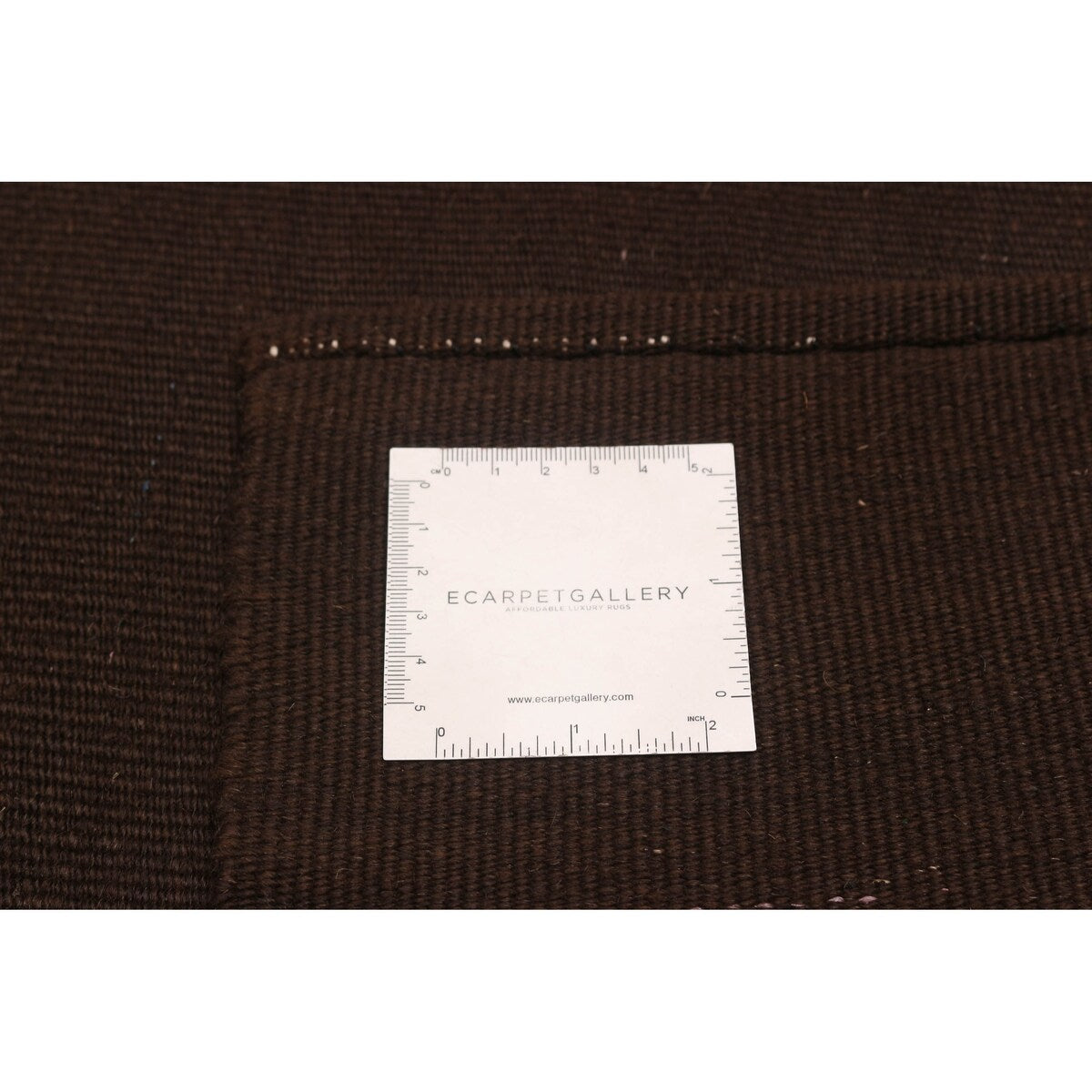 ECARPETGALLERY Flat-Weave Boho Brown Wool Kilim - 8'4 x 9'10