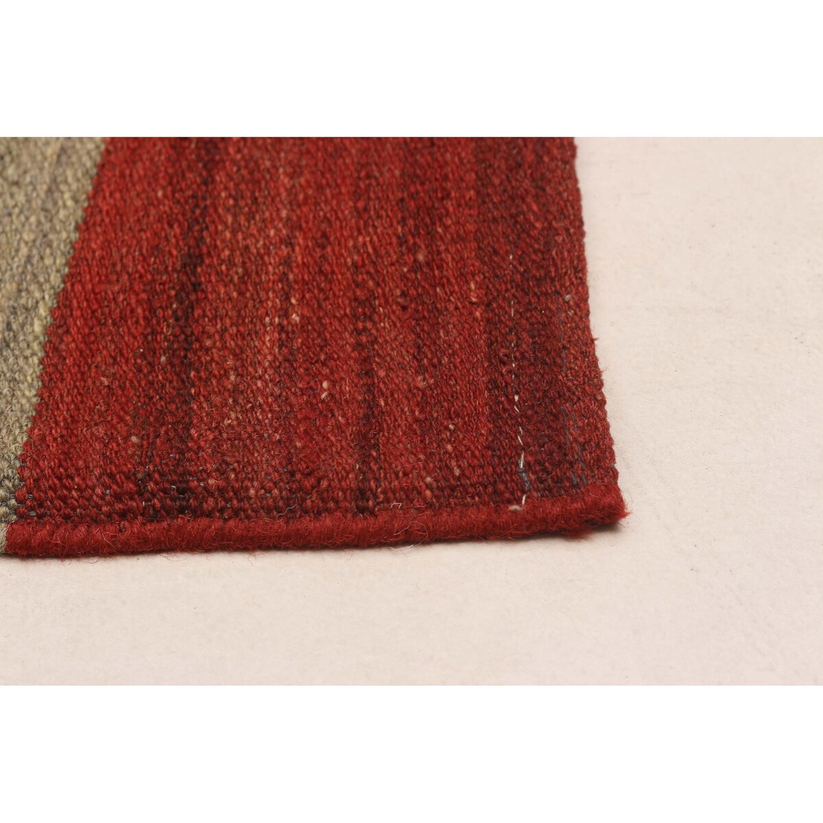 ECARPETGALLERY Flat-Weave Boho Multi Color Wool Kilim - 9'9 x 13'3