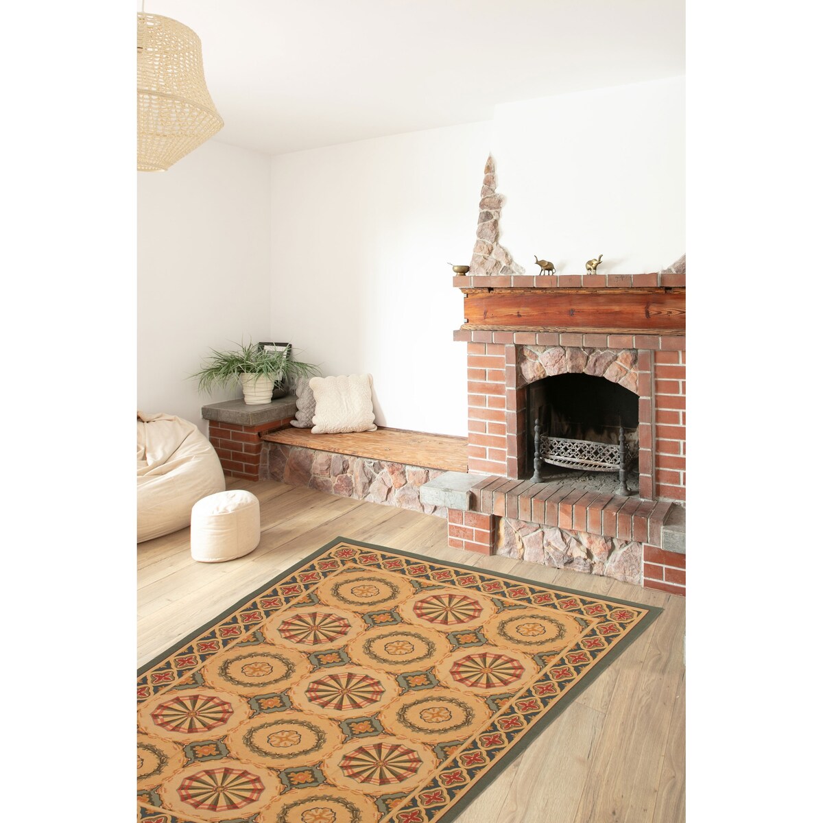 ECARPETGALLERY Flat-Weave Dynasty Tan Wool Tapestry Kilim - 9'0 x 11'5