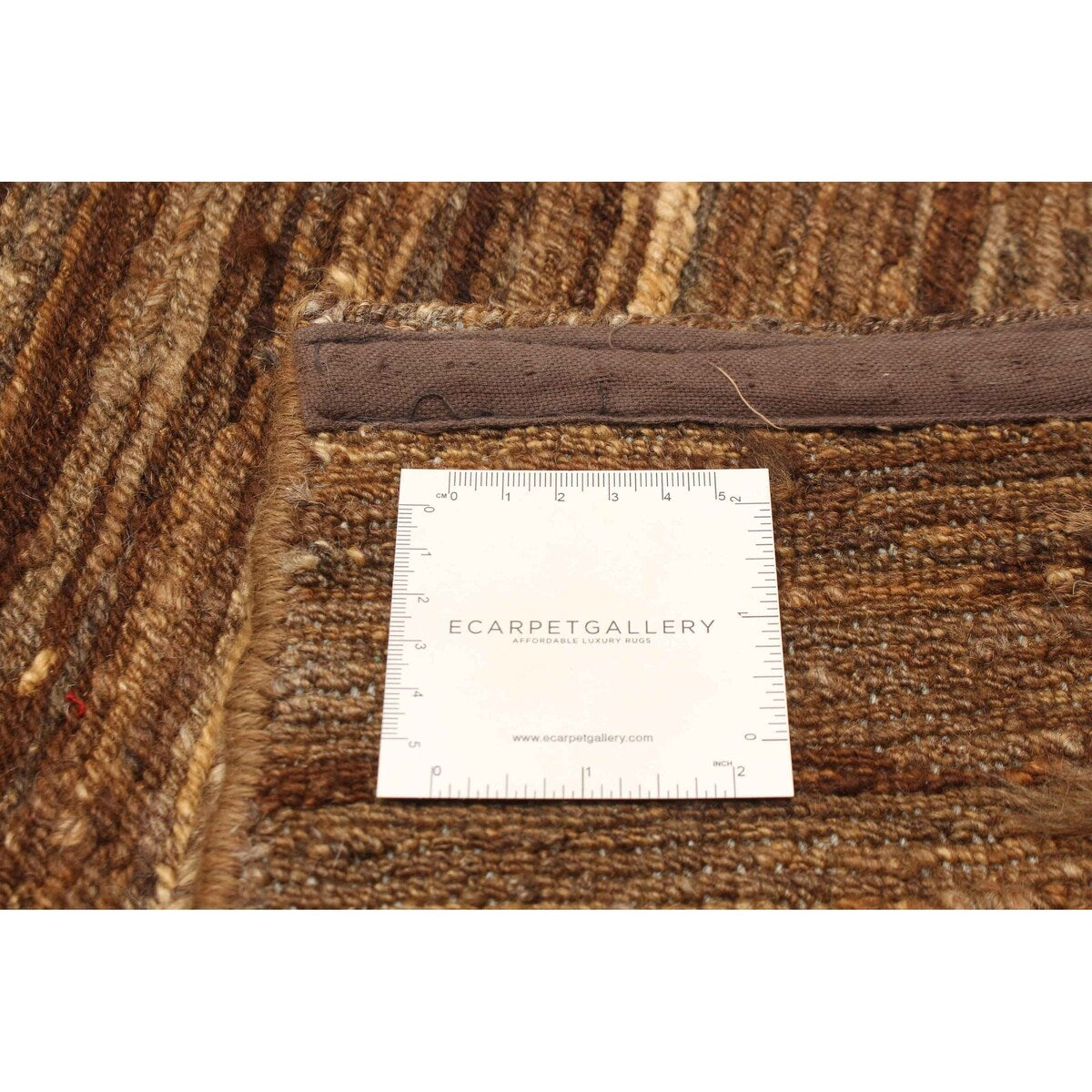 ECARPETGALLERY Flat-Weave Natural Brown Wool Tapestry Kilim - 6'4 x 8'2