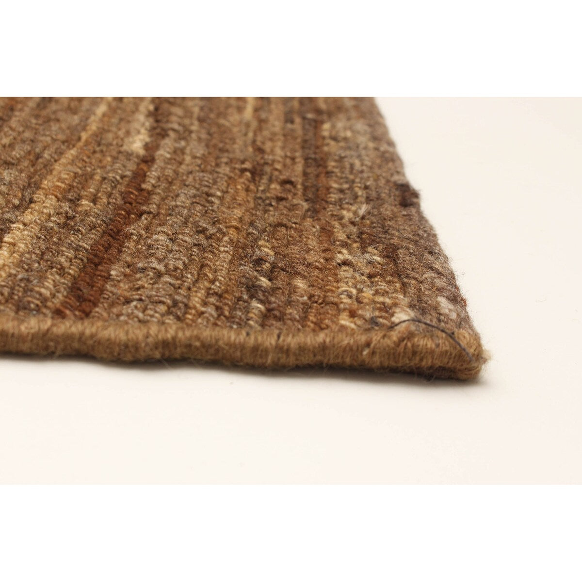 ECARPETGALLERY Flat-Weave Natural Brown Wool Tapestry Kilim - 6'4 x 8'2