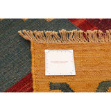 ECARPETGALLERY Flat-weave Sundance Dark Red, Light Orange Wool Kilim - 2'8 x 8'2