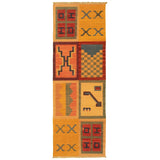 ECARPETGALLERY Flat-weave Sundance Dark Red, Light Orange Wool Kilim - 2'8 x 8'2