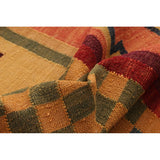 ECARPETGALLERY Flat-weave Sundance Dark Red, Light Orange Wool Kilim - 2'8 x 8'2