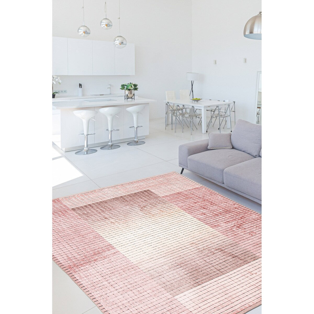ECARPETGALLERY Hand Loomed Elysian Pink Viscose Rug - 6'7 x 9'5