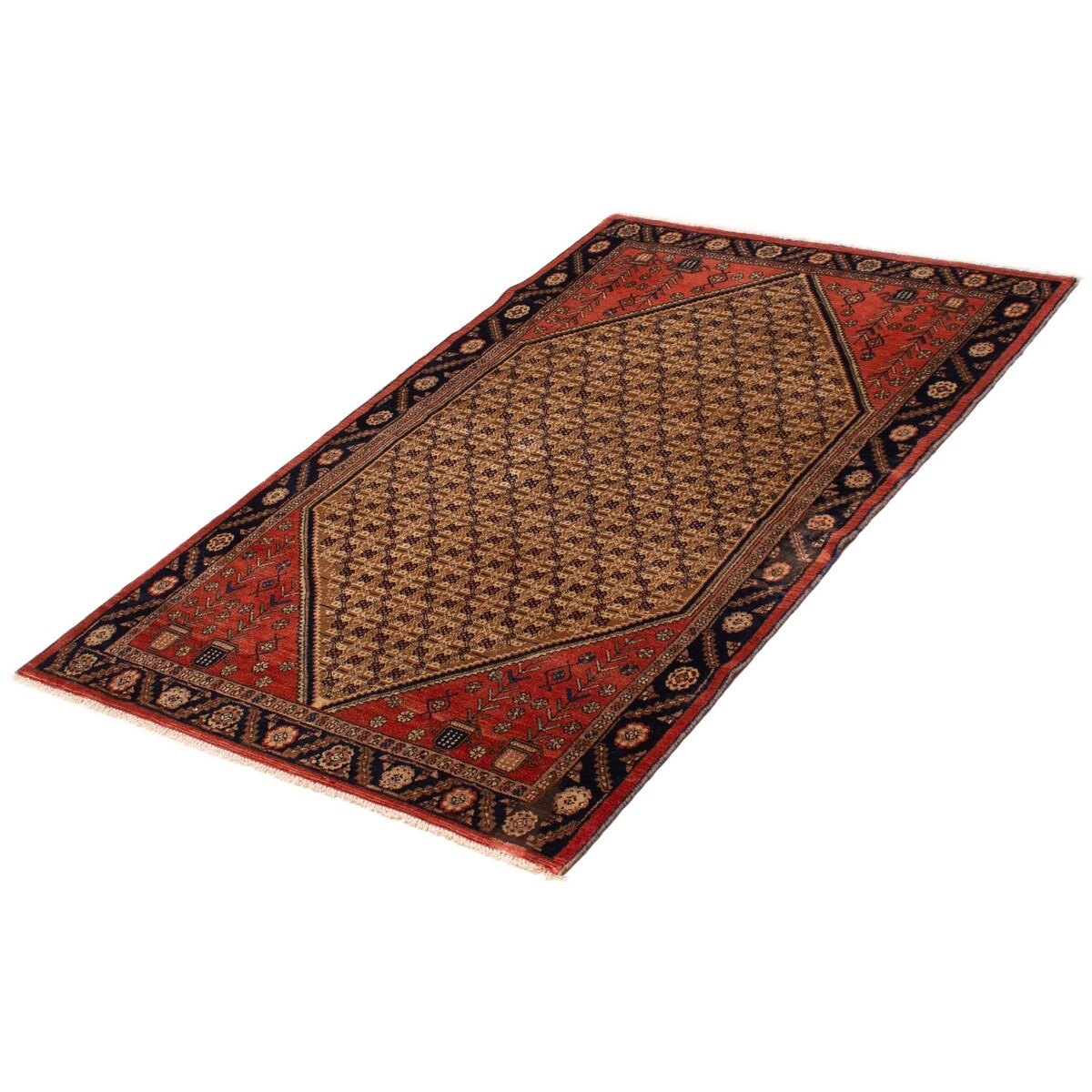 ECARPETGALLERY Hand-knotted Andelz Brown, Red Wool Rug - 4'3 x 7'0