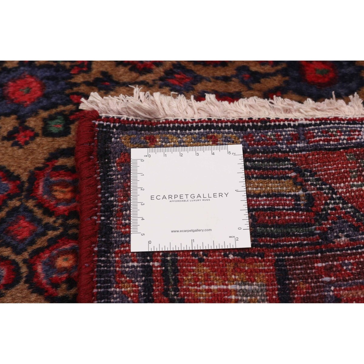 ECARPETGALLERY Hand-knotted Andelz Light Brown, Red Wool Rug - 2'7 x 9'9