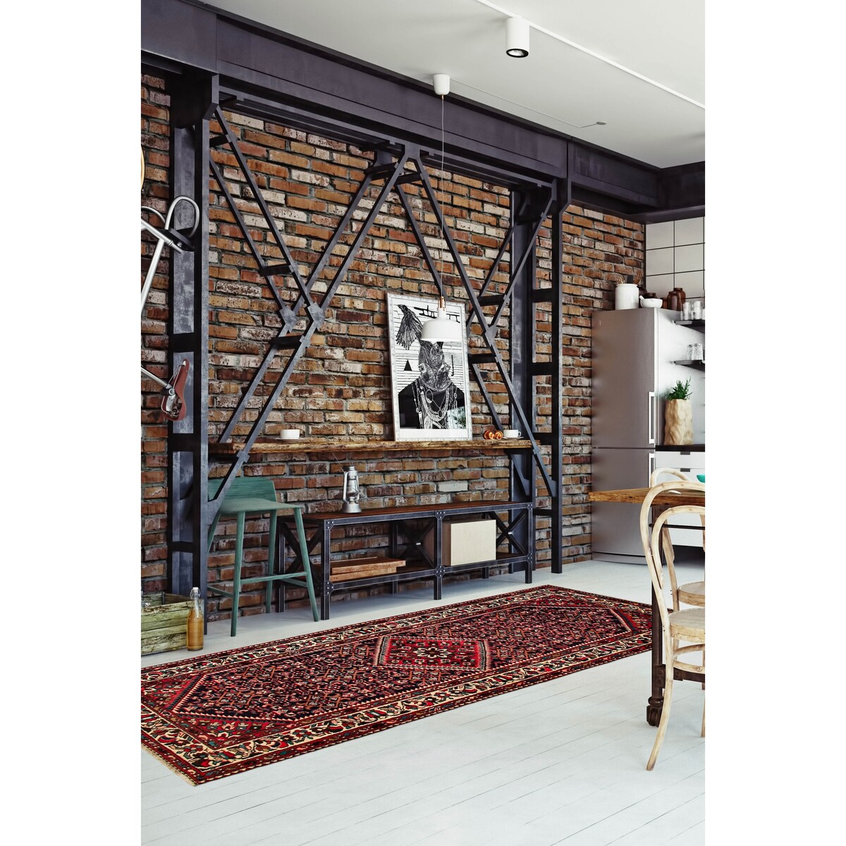 ECARPETGALLERY Hand-knotted Andelz Navy Wool Rug - 3'7 x 9'10