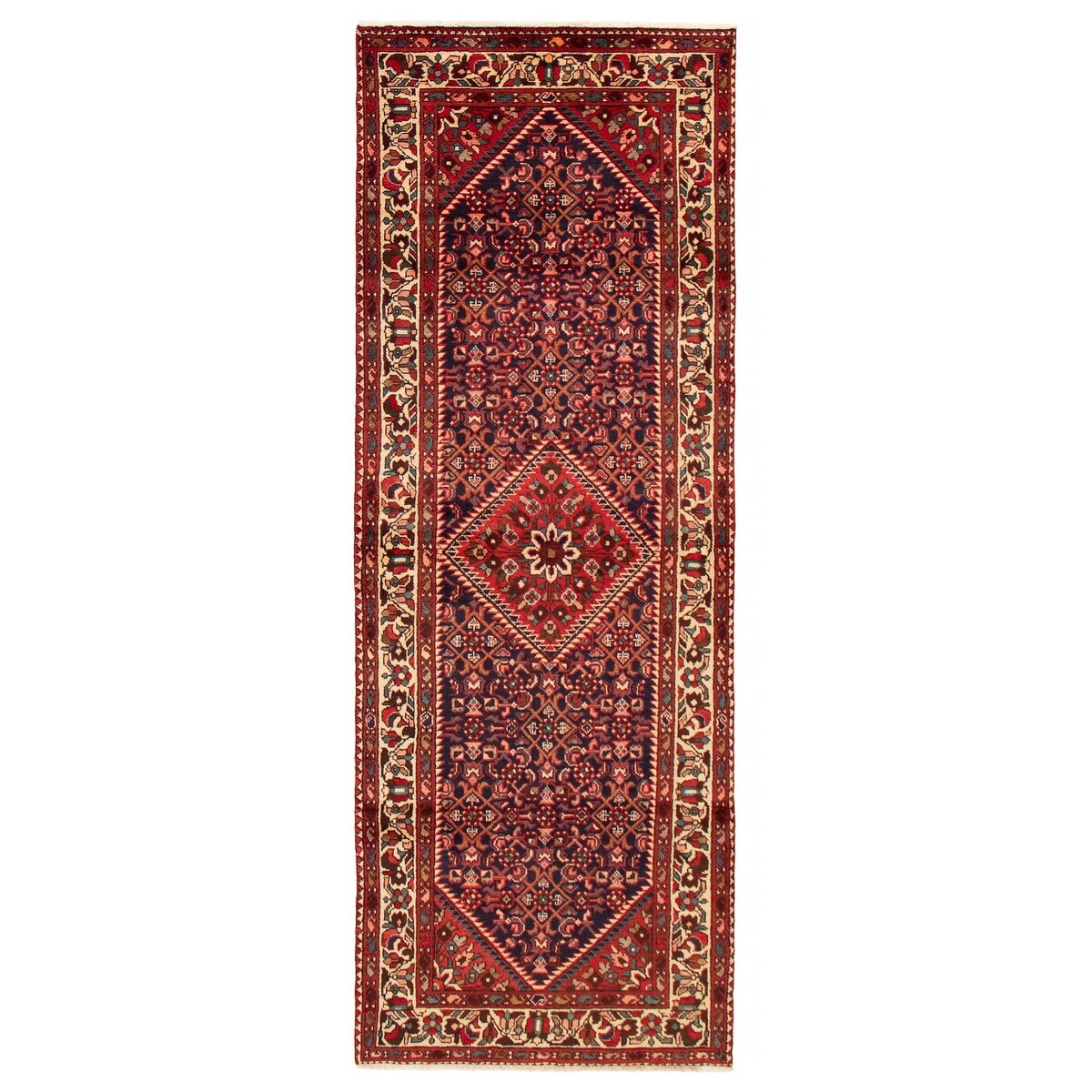 ECARPETGALLERY Hand-knotted Andelz Navy Wool Rug - 3'7 x 9'10