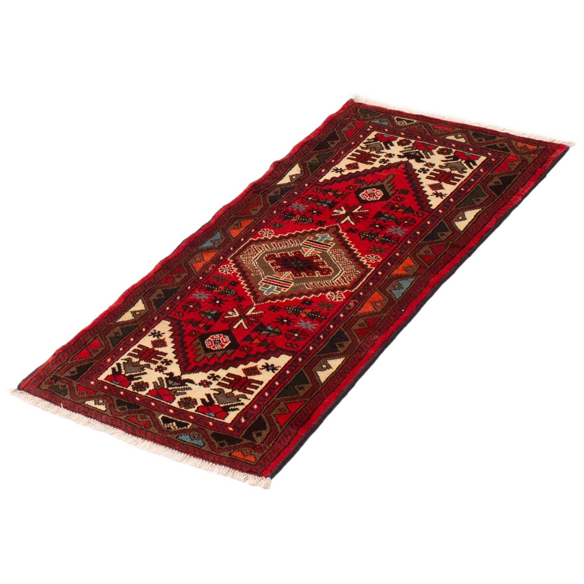 ECARPETGALLERY Hand-knotted Andelz Red Wool Rug - 2'4 x 4'9
